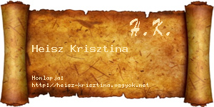 Heisz Krisztina névjegykártya